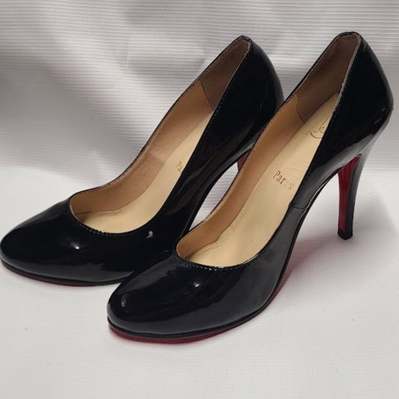 Christian Louboutin Black Patent Leather Heels - Picture 2 of 16
